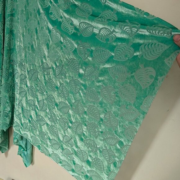 Animal Crossing x Blackmilk Burned Velvet Green Leaf Handkerchief Dress - Small - Picture 6 of 14